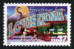 Greetings From Louisiana United States Postage Stamp | Greetings From America