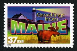 Greetings From Maine United States Postage Stamp | Greetings From America