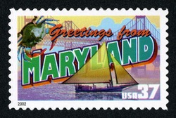 Greetings From Maryland United States Postage Stamp | Greetings From America