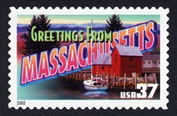 Greetings From Massachusetts United States Postage Stamp | Greetings From America