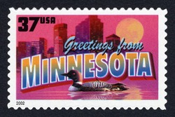 Greetings From Minnesota United States Postage Stamp | Greetings From America