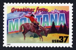 Greetings From Montana United States Postage Stamp | Greetings From America