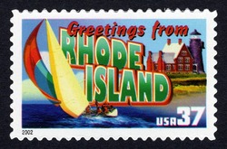 Greetings From Rhode Island United States Postage Stamp | Greetings From America