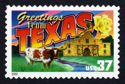 Greetings From Texas United States Postage Stamp | Greetings From America