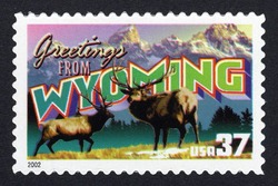 Greetings From Wyoming United States Postage Stamp | Greetings From America