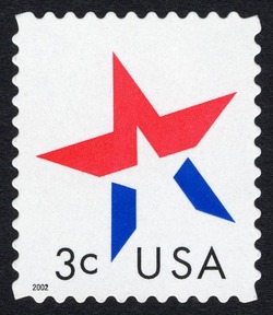 Star - Left Date United States Postage Stamp