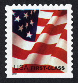 Flag - First-Class - Self-adhesive - Booklet Single - USPS Microprint United States Postage Stamp