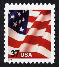 Flag - 2002 Date - Self-adhesive - USA Microprint United States Postage Stamp