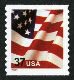 Flag - 2003 Date - Self-Adhesive - Horizontal Imperforate United States Postage Stamp