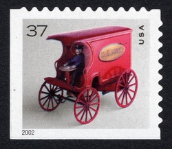 Mail Wagon - Booklet Single United States Postage Stamp | Antique Toys