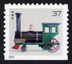 Locomotive - Booklet Single United States Postage Stamp | Antique Toys