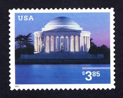 Jefferson Memorial - Priority Mail - 2002 Date United States Postage Stamp