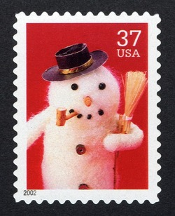 Snowman With Pipe United States Postage Stamp | Snowmen