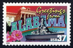 Greetings From Alabama United States Postage Stamp | Greetings From America