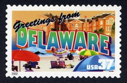 Greetings From Delaware United States Postage Stamp | Greetings From America