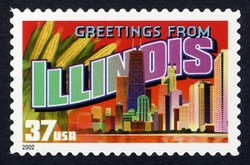 Greetings From Illinois United States Postage Stamp | Greetings From America