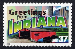 Greetings From Indiana United States Postage Stamp | Greetings From America