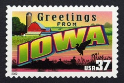 Greetings From Iowa United States Postage Stamp | Greetings From America