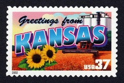 Greetings From Kansas United States Postage Stamp | Greetings From America