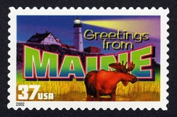 Greetings From Maine United States Postage Stamp | Greetings From America