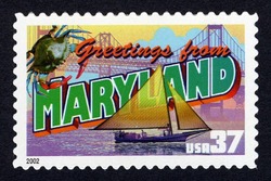 Greetings From Maryland United States Postage Stamp | Greetings From America