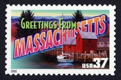 Greetings From Massachusetts United States Postage Stamp | Greetings From America