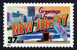 Greetings From New Jersey United States Postage Stamp | Greetings From America