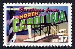 Greetings From North Carolina United States Postage Stamp | Greetings From America