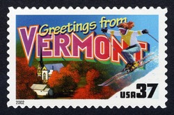 Greetings From Vermont United States Postage Stamp | Greetings From America