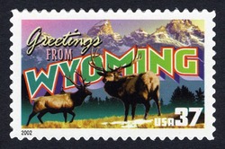 Greetings From Wyoming United States Postage Stamp | Greetings From America