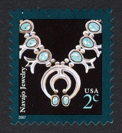 Navajo Jewelry - 2007 Date United States Postage Stamp