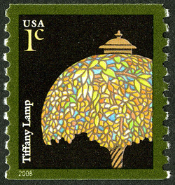 Tiffany Lamp - 2008 Date - Horizontal Imperforate United States Postage Stamp