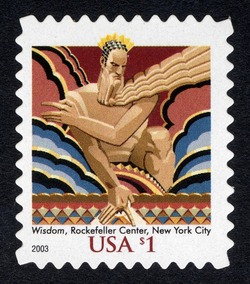 Wisdom - Rockefeller Center United States Postage Stamp