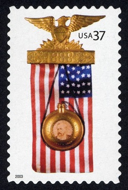 Presidential Campaign Badge United States Postage Stamp | Old Glory