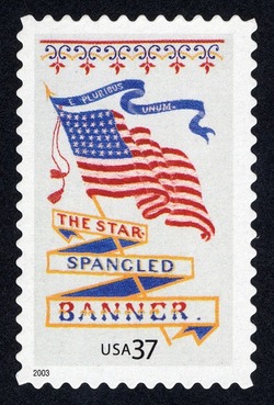 Silk Bookmark - The Star Spangled Banner United States Postage Stamp | Old Glory