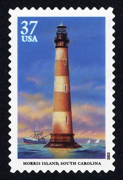 Morris Island - South Carolina United States Postage Stamp | Southeastern Lighthouses