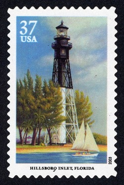 Hillsboro Inlet - Florida United States Postage Stamp | Southeastern Lighthouses
