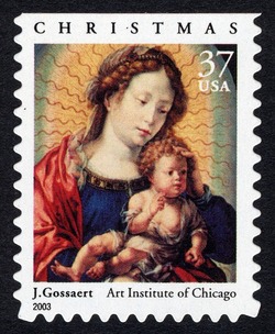 J. Gossaert - Madonna and Child United States Postage Stamp