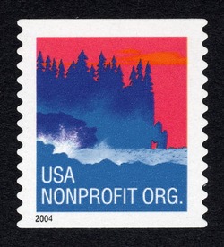 Sea Coast - NonProfit Org - 2004 Date - Horizontal Imperforate - Self-adhesive United States Postage Stamp