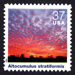 Altocumulus Stratiformis United States Postage Stamp | Cloudscapes