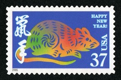 Rat United States Postage Stamp | Chinese Lunar New Year - 37-cent