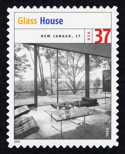 Glass House United States Postage Stamp | Masterworks of Modern American Architecture