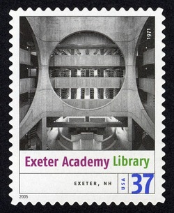 Exeter Academy Library United States Postage Stamp | Masterworks of Modern American Architecture