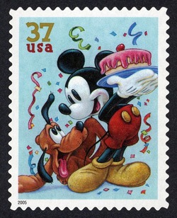 Pluto and Mickey Mouse United States Postage Stamp | The Art of Disney