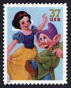 Snow White and Dopey United States Postage Stamp | The Art of Disney