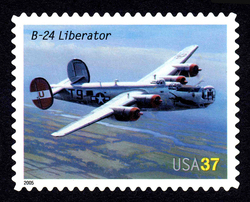Consolidated B-24 Liberator United States Postage Stamp | American Advances in Aviation