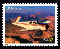 Beechcraft 35 Bonanza United States Postage Stamp | American Advances in Aviation