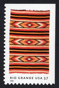 Chevron Blanket United States Postage Stamp | New Mexico Rio Grande Blankets