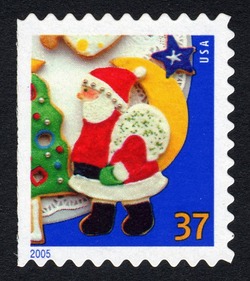 Santa Claus - Booklet Single - Perf 10.5 X 10.75 United States Postage Stamp | Holiday Cookies