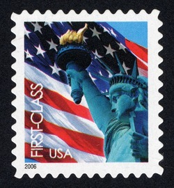 Flag and Statue of Liberty - First-Class - Self-Adhesive - Perf 11.75 X 11 United States Postage Stamp